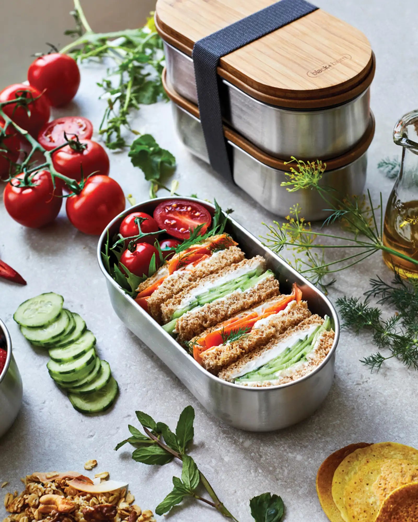 Custom stainless steel bento box Black + Blum - 8