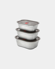 Custom stainless steel lunch box set Black + Blum - Grey