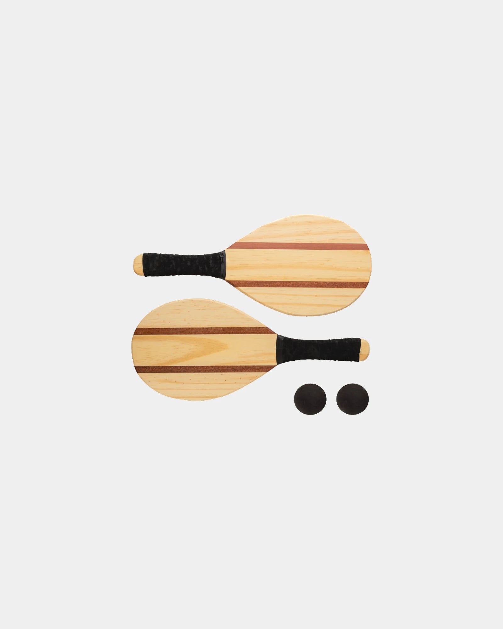 Promotional wooden frescobol set for outdoor games - Brown
