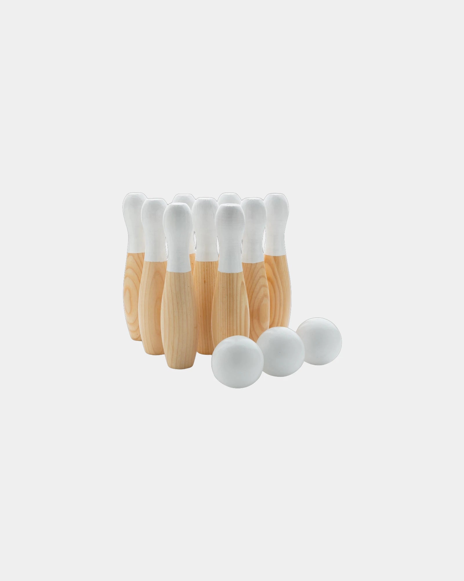 Promotional wooden outdoor bowling game - Brown