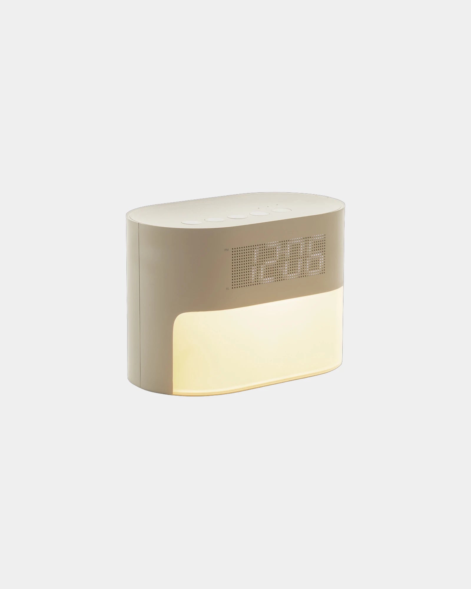 Promotional recycled plastic white noise alarm clock - Beige