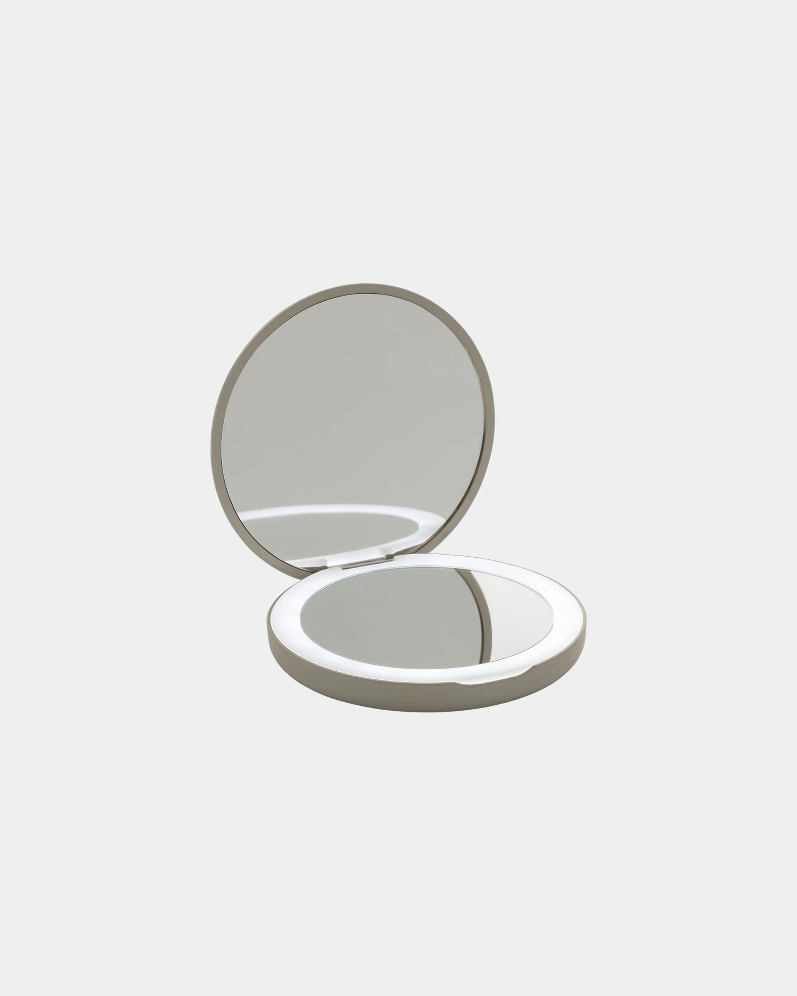 Promotional recycled plastic LED makeup mirror - Beige