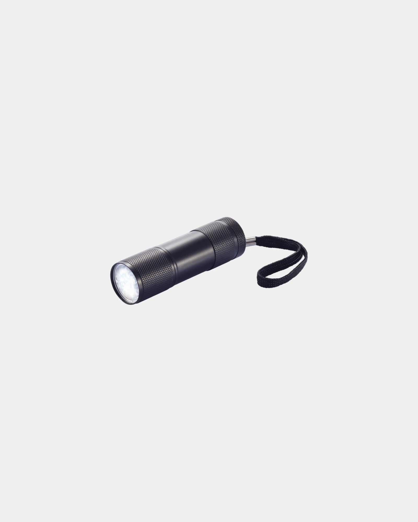 Promotional aluminum torch with 9 LED lights - Black