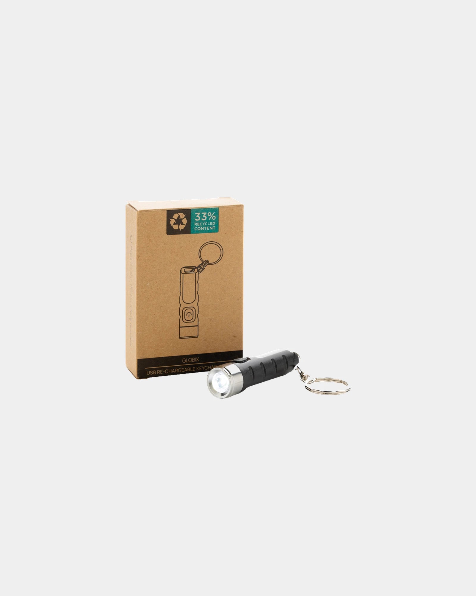 Promotional recycled ABS keychain flashlight