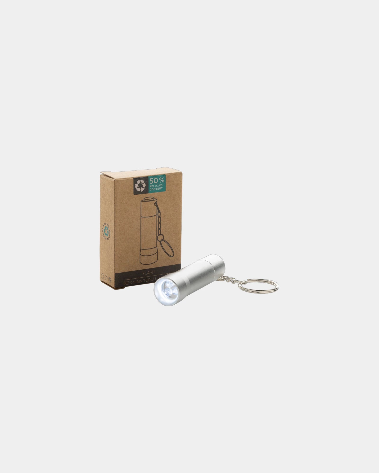 Promotional recycled aluminum flashlight keychain - 8
