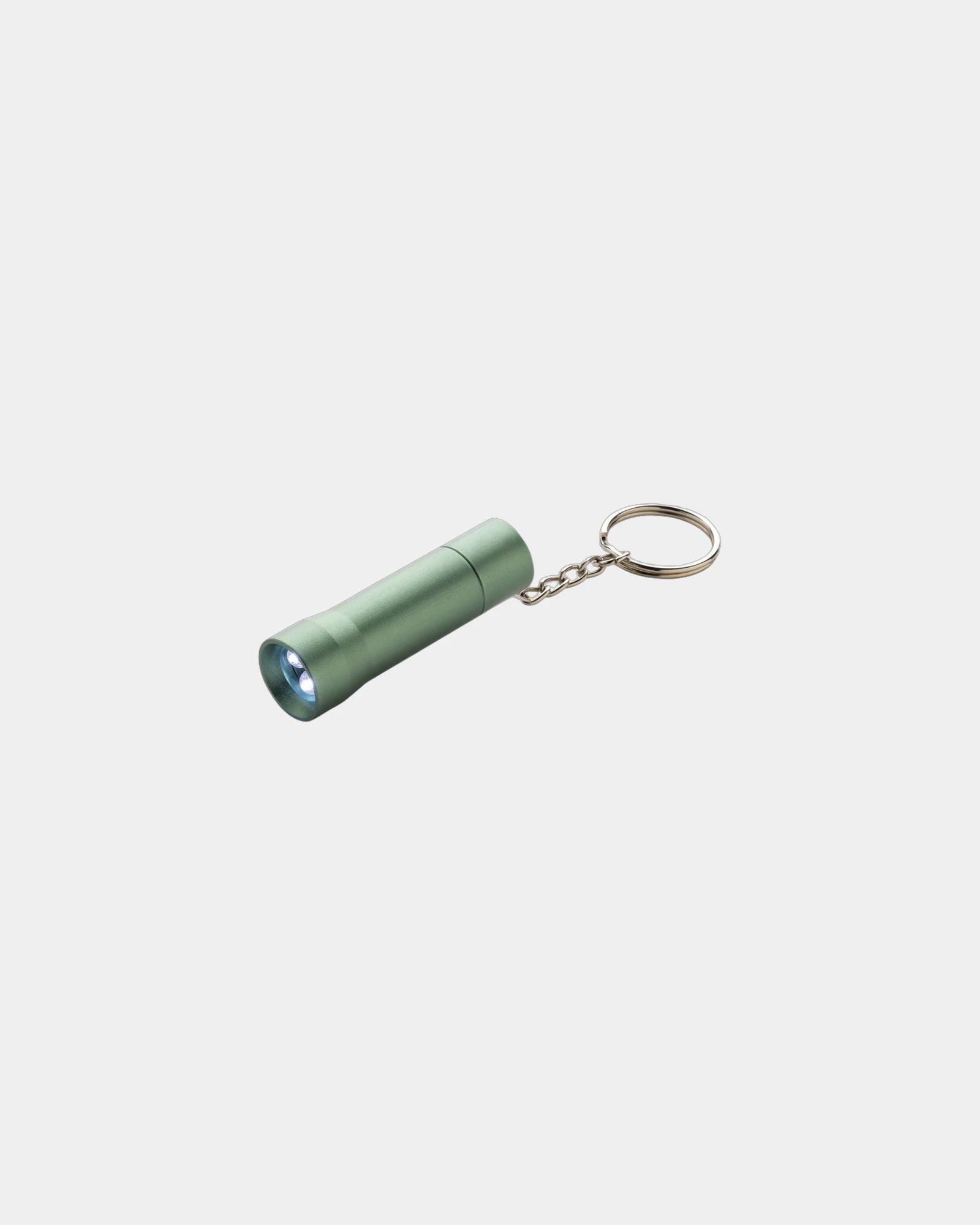 Promotional recycled aluminum flashlight keychain - Green