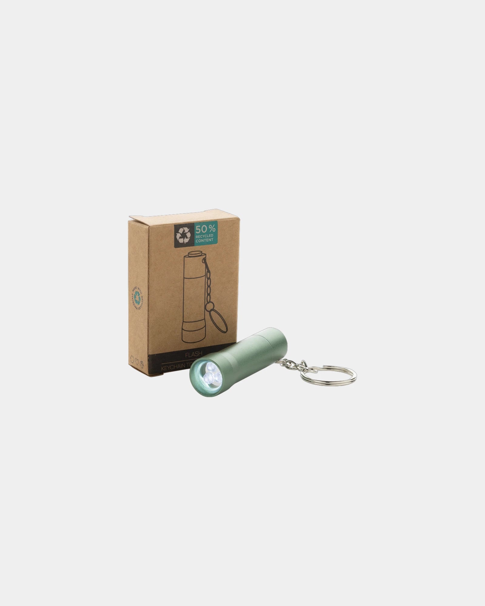 Promotional recycled aluminum flashlight keychain - 18