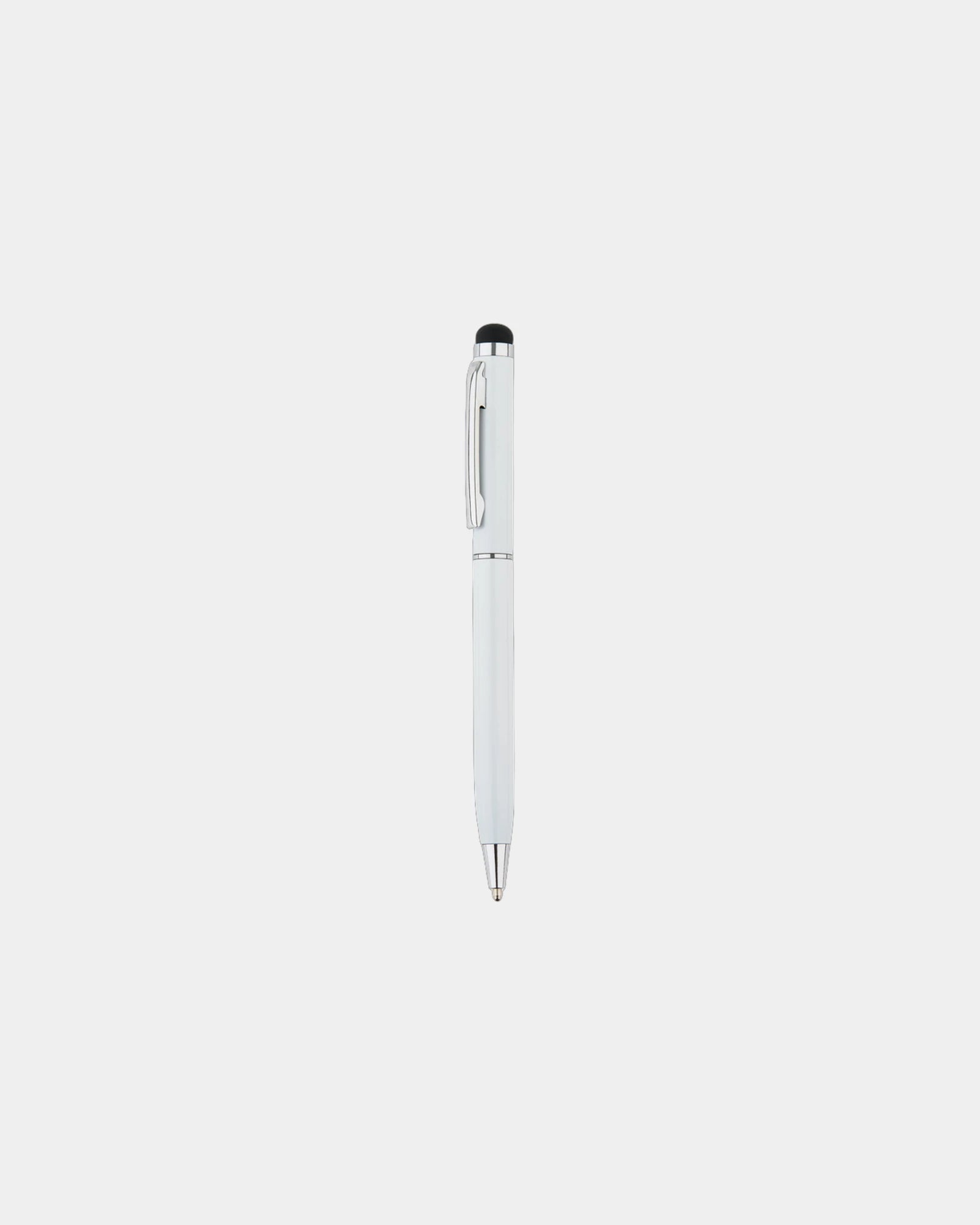 Promotional aluminum pen with stylus - White