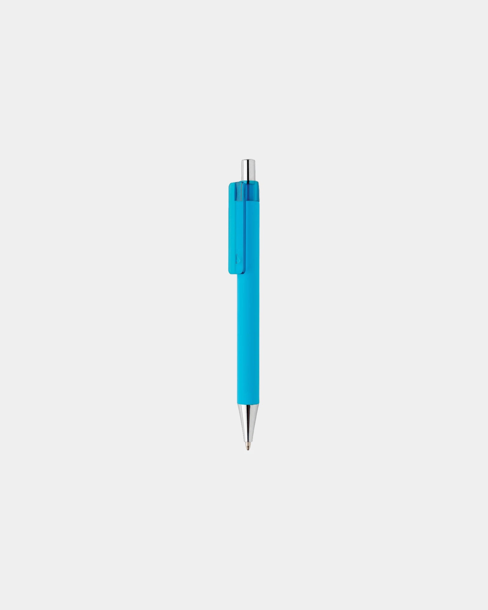 Promotional recycled ABS pen with rubber finish - Light Blue