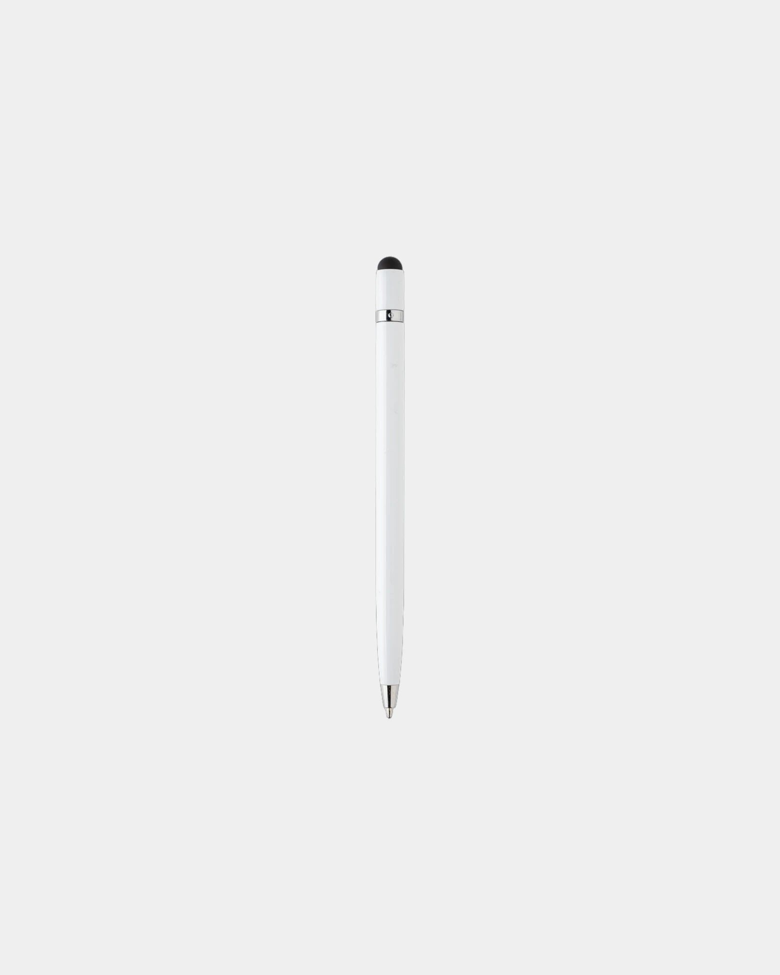 Promotional metal pen with stylus - White