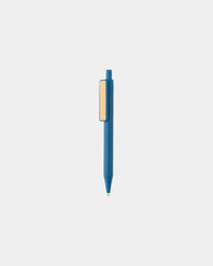 Promotional recycled ABS pen with bamboo clip - Blue