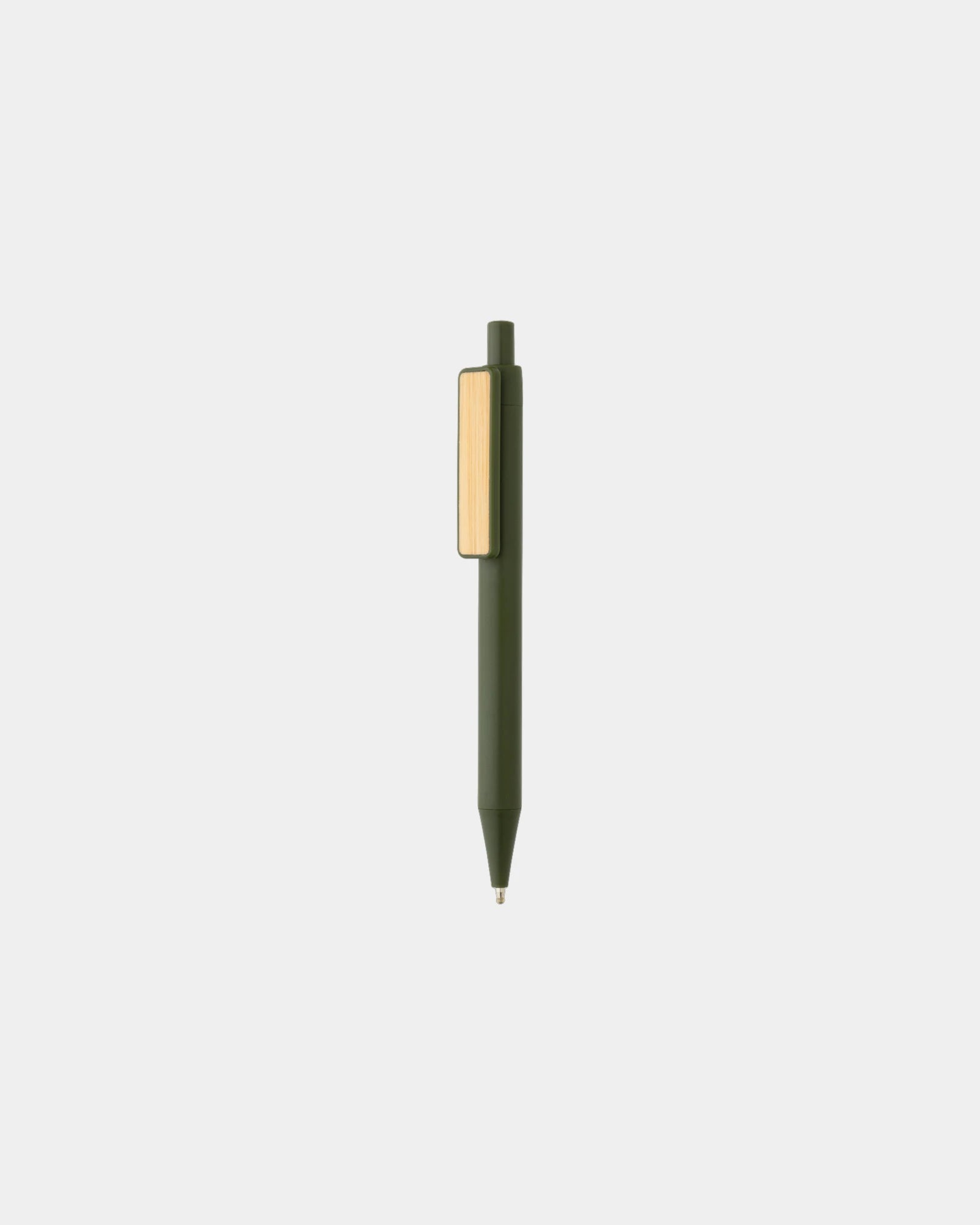 Promotional recycled ABS pen with bamboo clip - Green