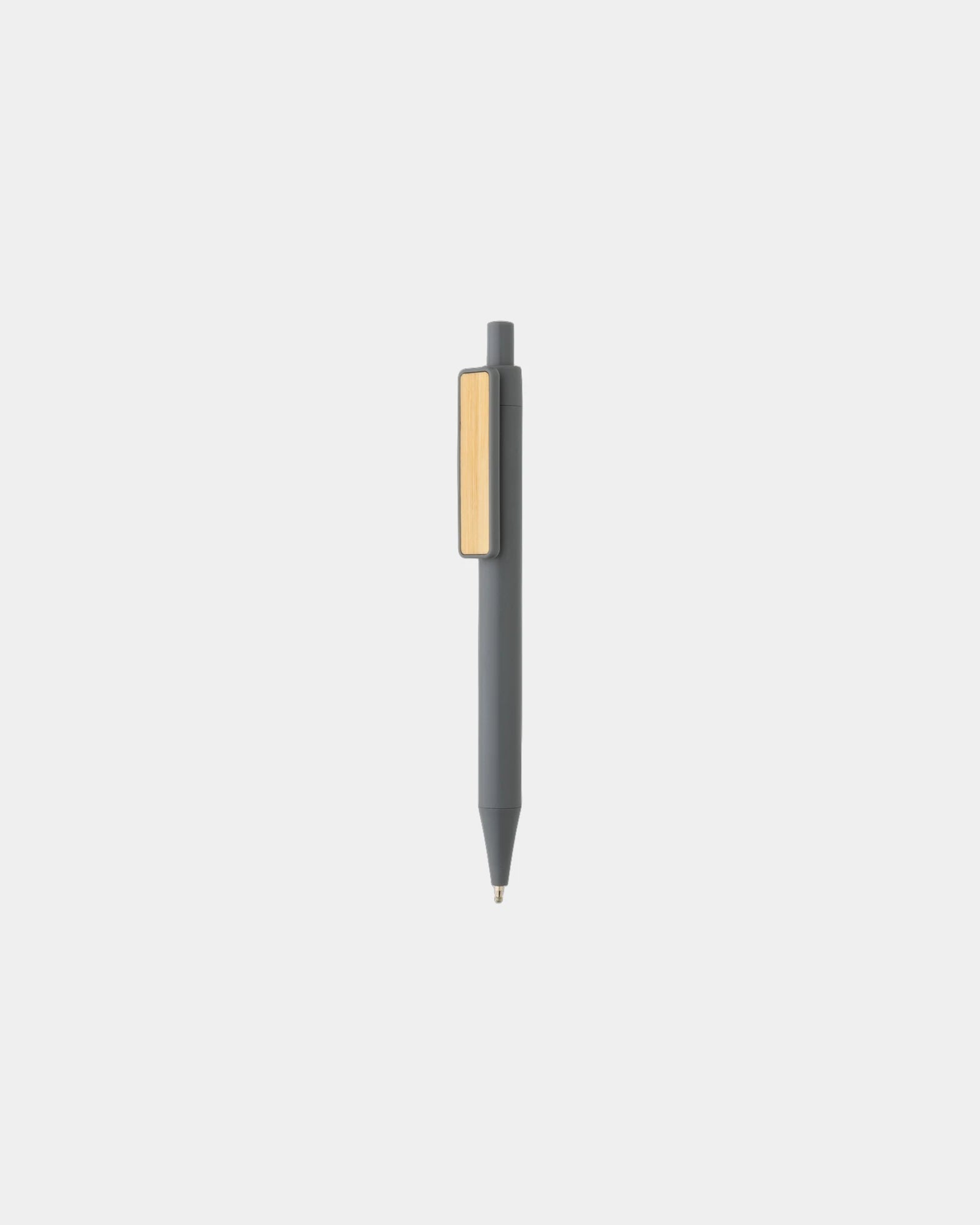 Promotional recycled ABS pen with bamboo clip - Grey