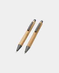 Promotional FSC bamboo pen set in gift box - Brown
