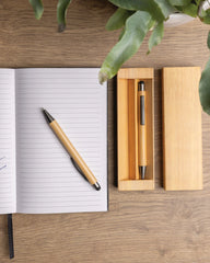 Promotional FSC bamboo pen set in gift box - 4