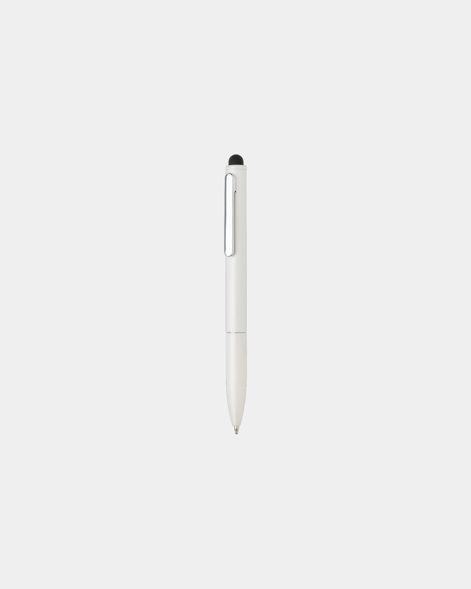 Promotional recycled aluminum pen with stylus Kymi - White