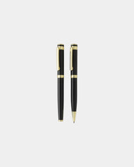 Promotional recycled brass pen set Swiss Peak Luca - Black