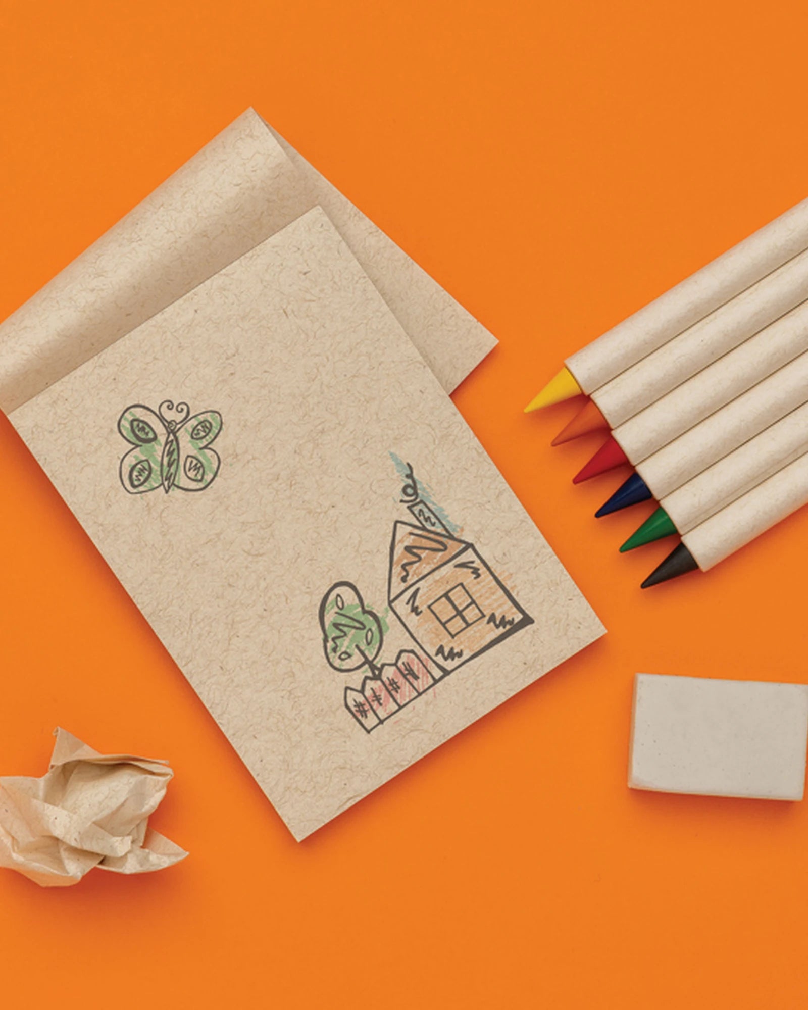 Promotional recycled color pencil set with notebook - 4