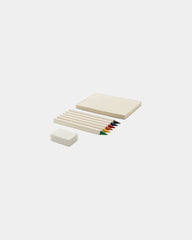 Promotional recycled color pencil set with notebook - White