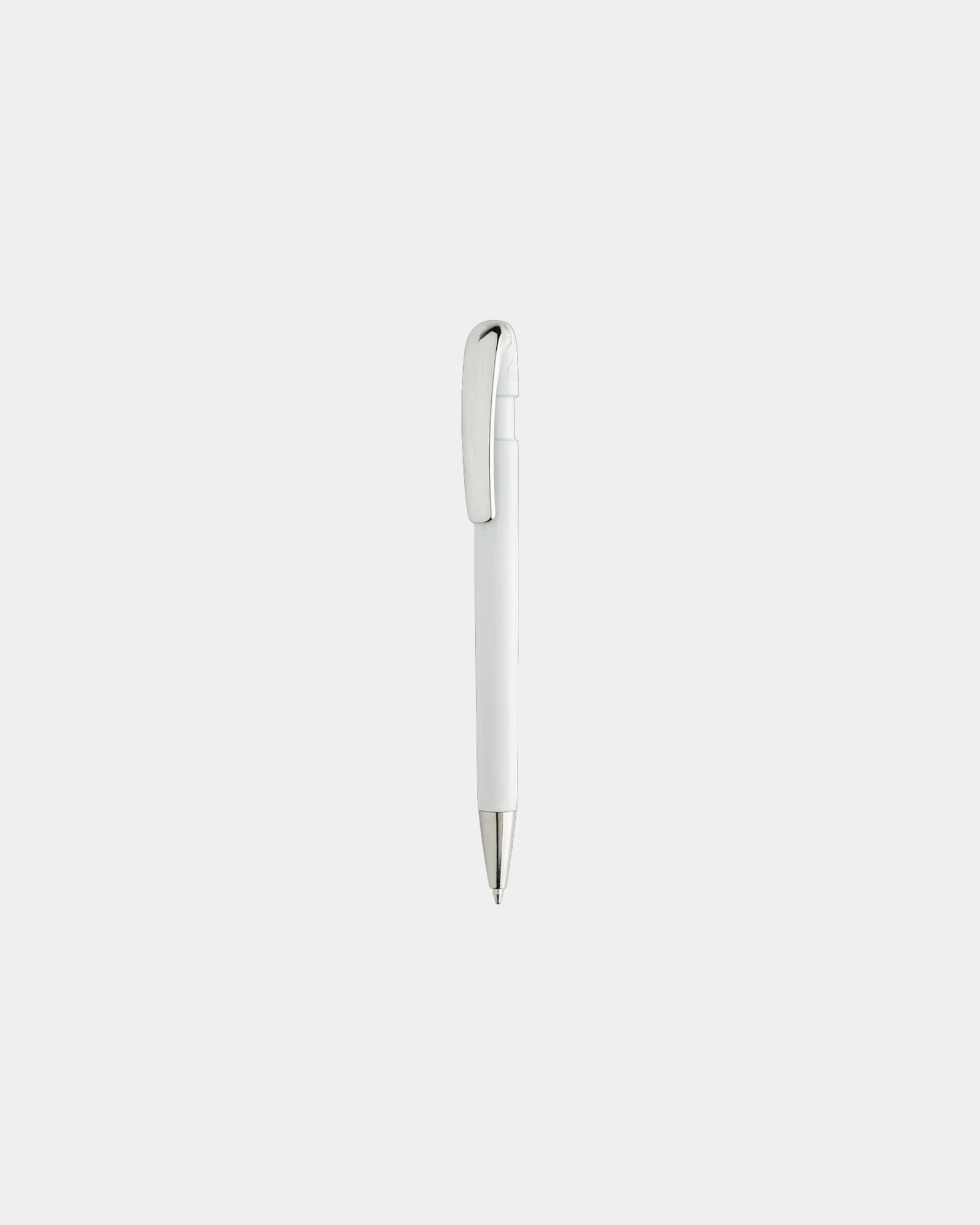 Promotional recycled ABS pen with metal clip - White