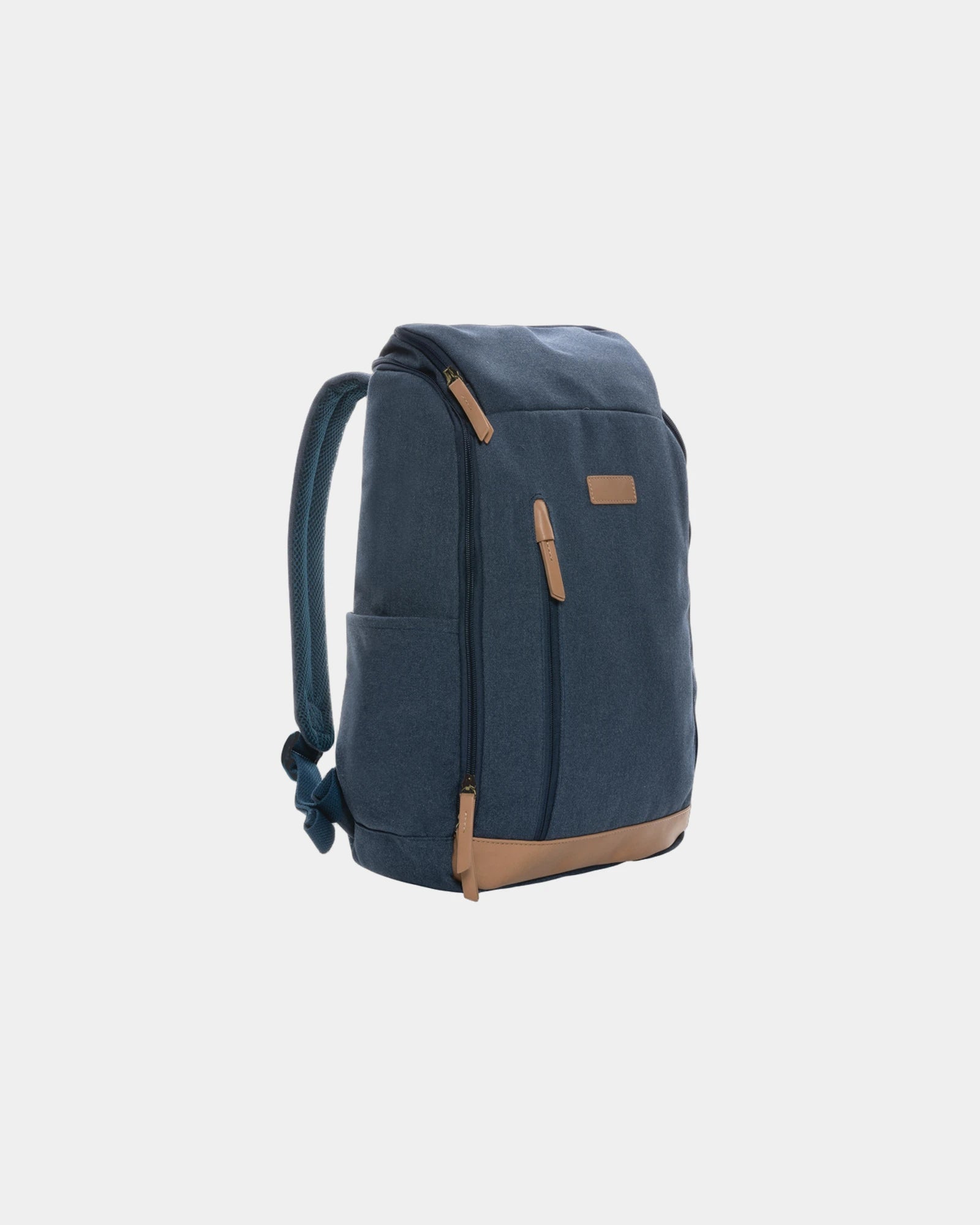 Custom recycled canvas laptop backpack - Blue