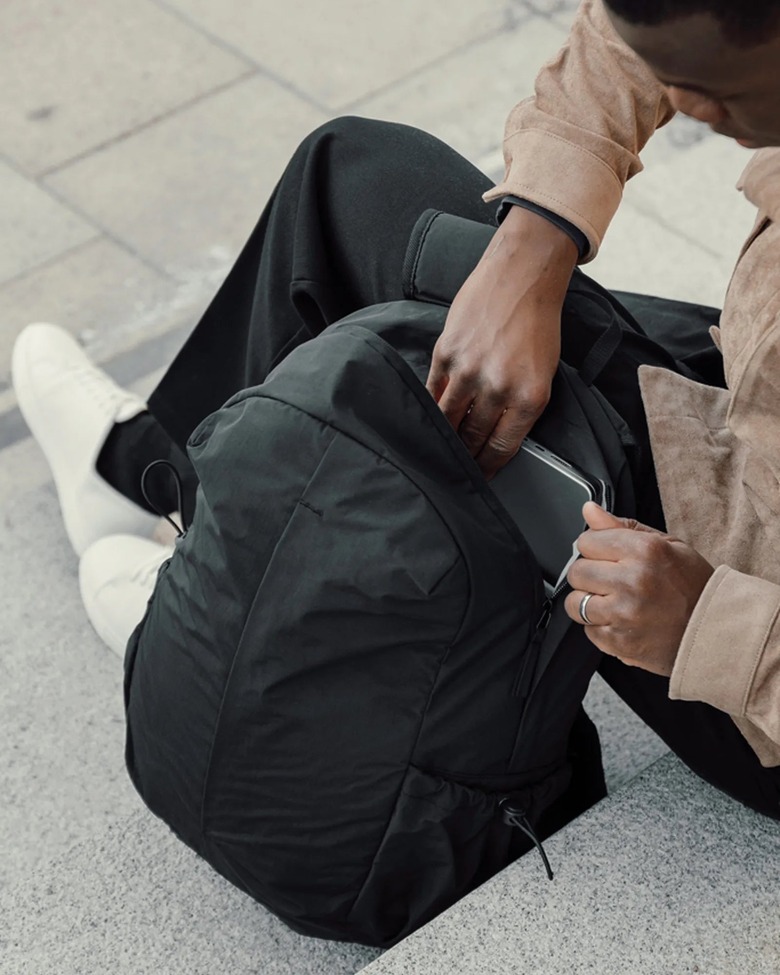Custom recycled nylon laptop backpack 15.6" KENTO URBAN - 4