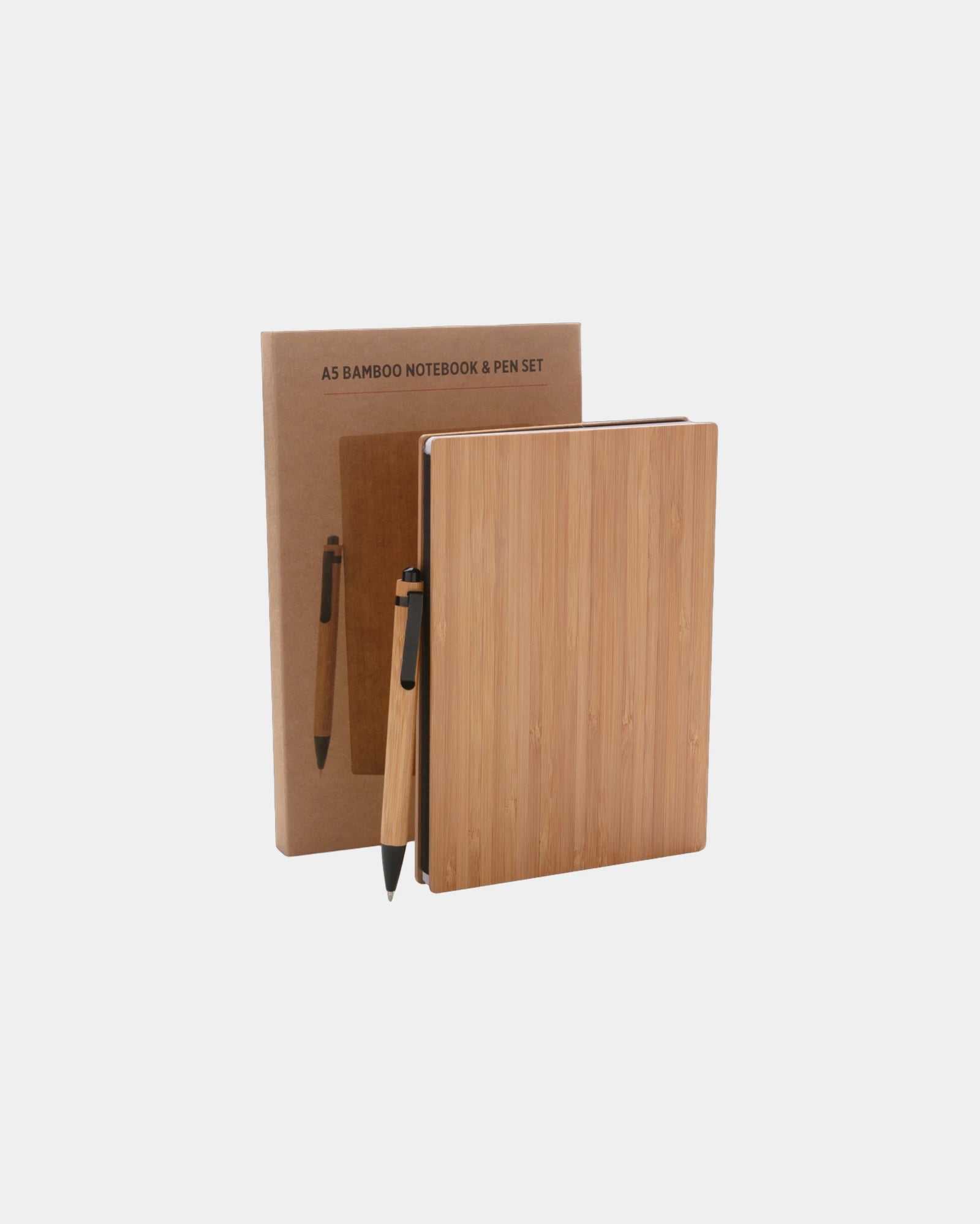 Promotional bamboo notebook set with pen - 4