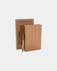 Promotional bamboo notebook set with pen - 4