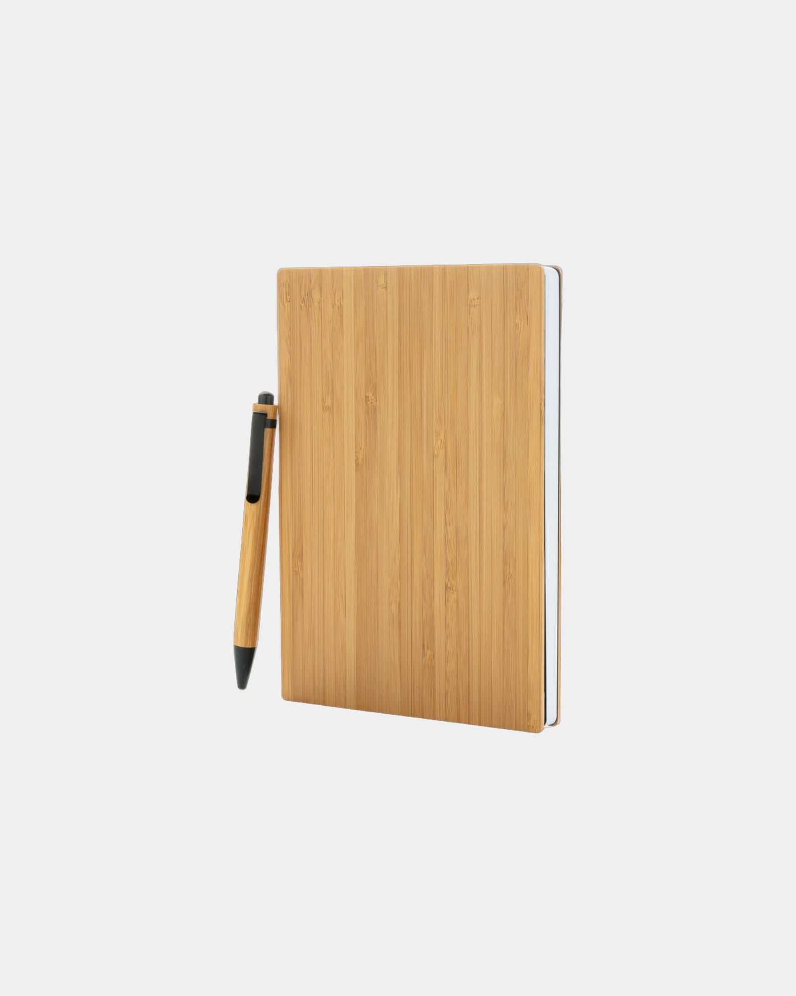 Promotional bamboo notebook set with pen - Brown