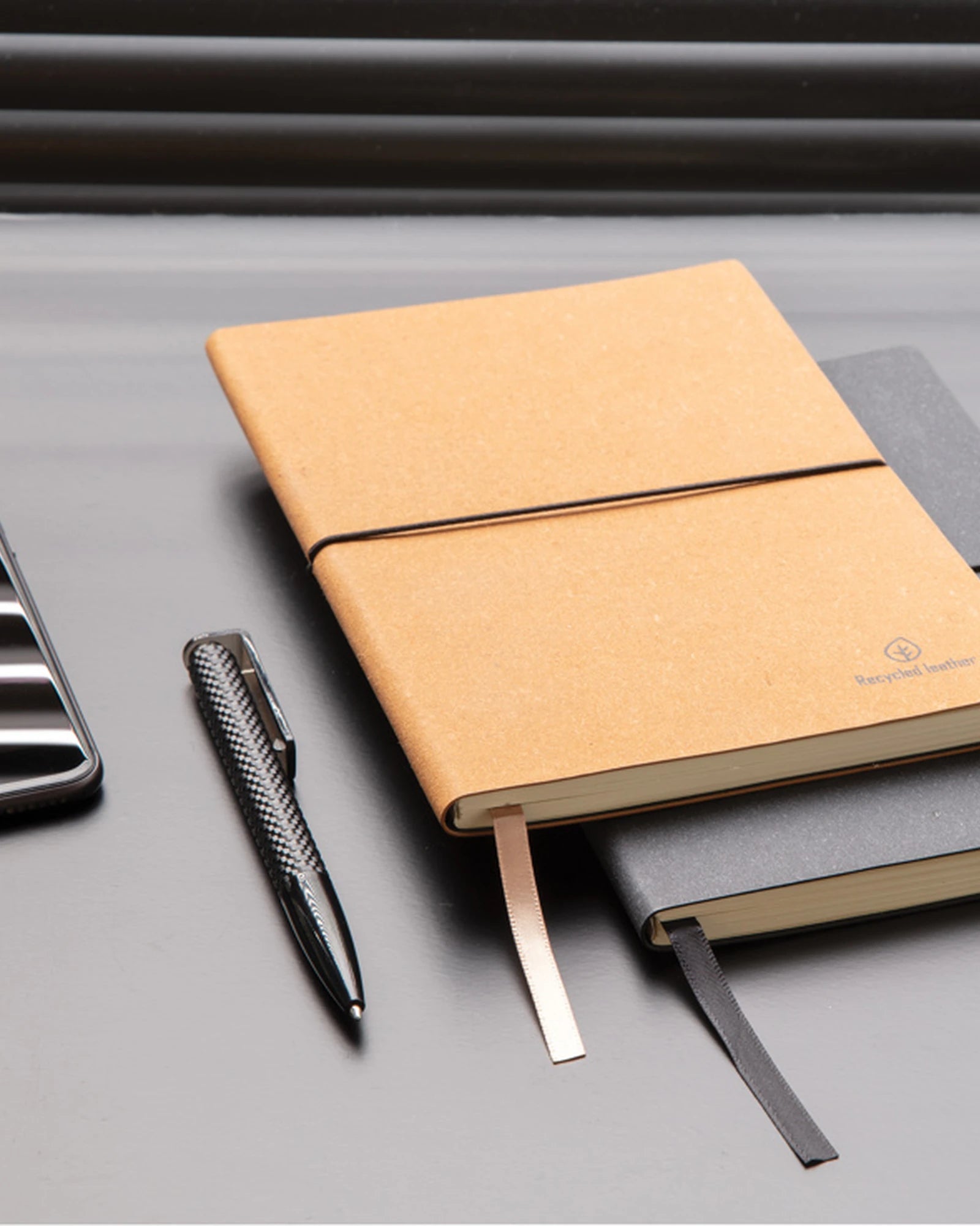 Promotional recycled leather A5 notebook - 14