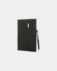 Promotional A5 notebook with zip pocket - Black