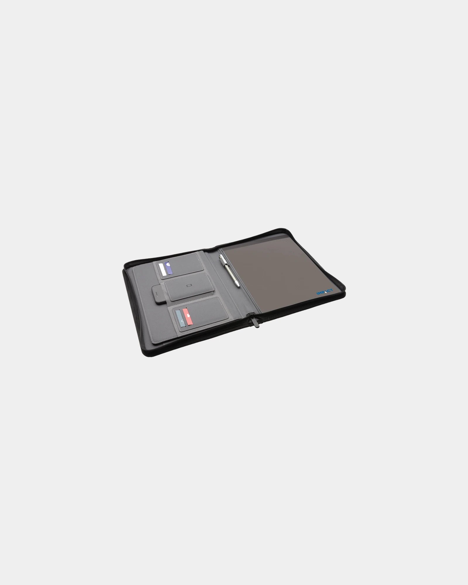 Promotional rPET AWARE™ zippered A4 conference folder