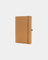 Promotional recycled leather A5 notebook - Brown