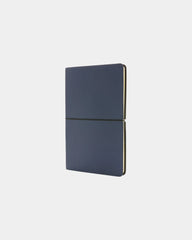 Promotional A5 softcover notebook with elastic closure - Navy