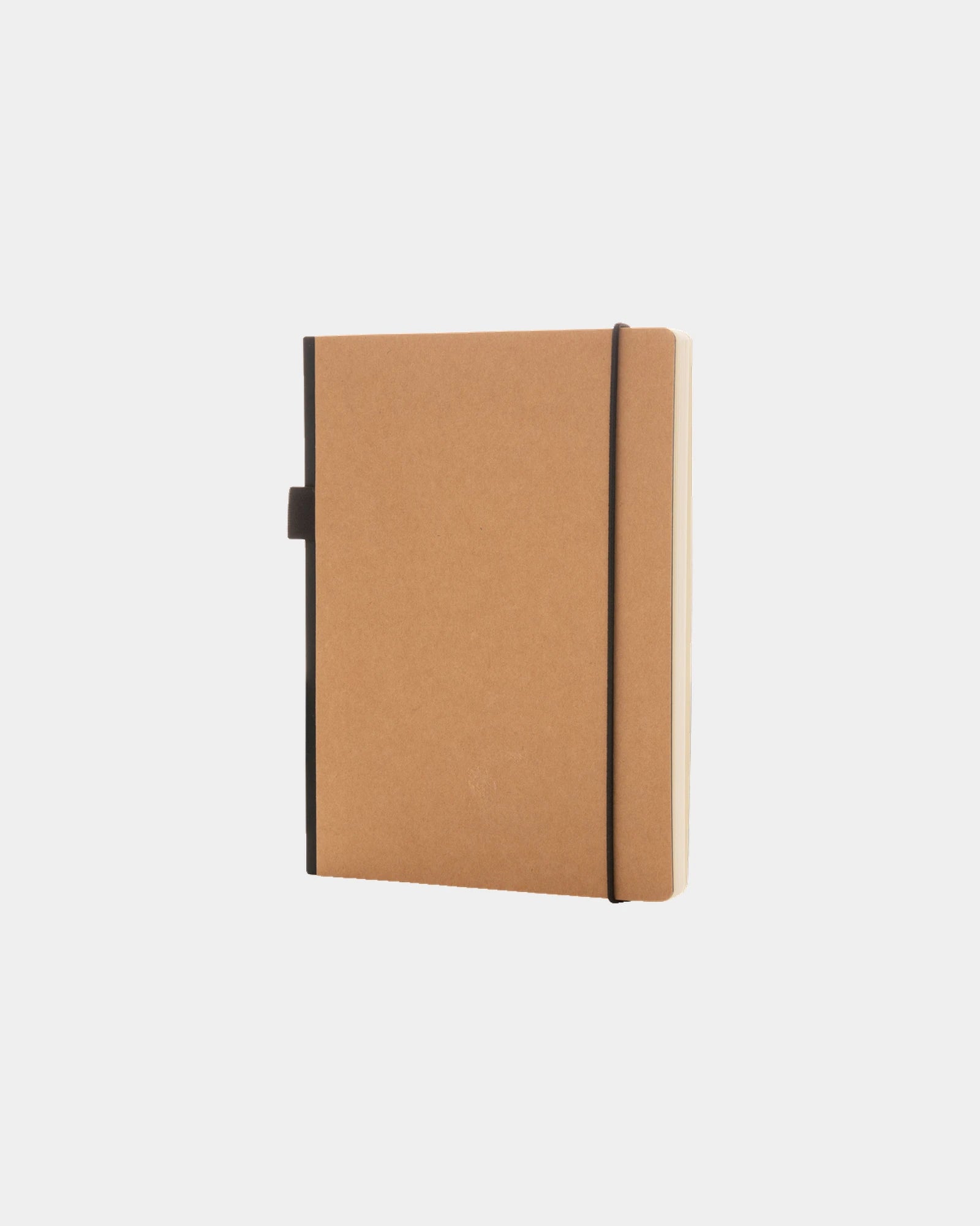 Promotional FSC certified A5 notebook with elastic pen loop - Brown