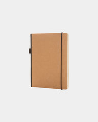 Promotional FSC certified A5 notebook with elastic pen loop - Brown