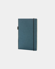 Promotional FSC certified A5 notebook with elastic pen loop - Blue
