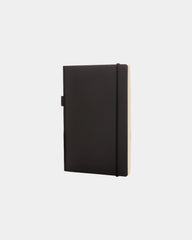 Promotional FSC certified A5 notebook with elastic pen loop - Black