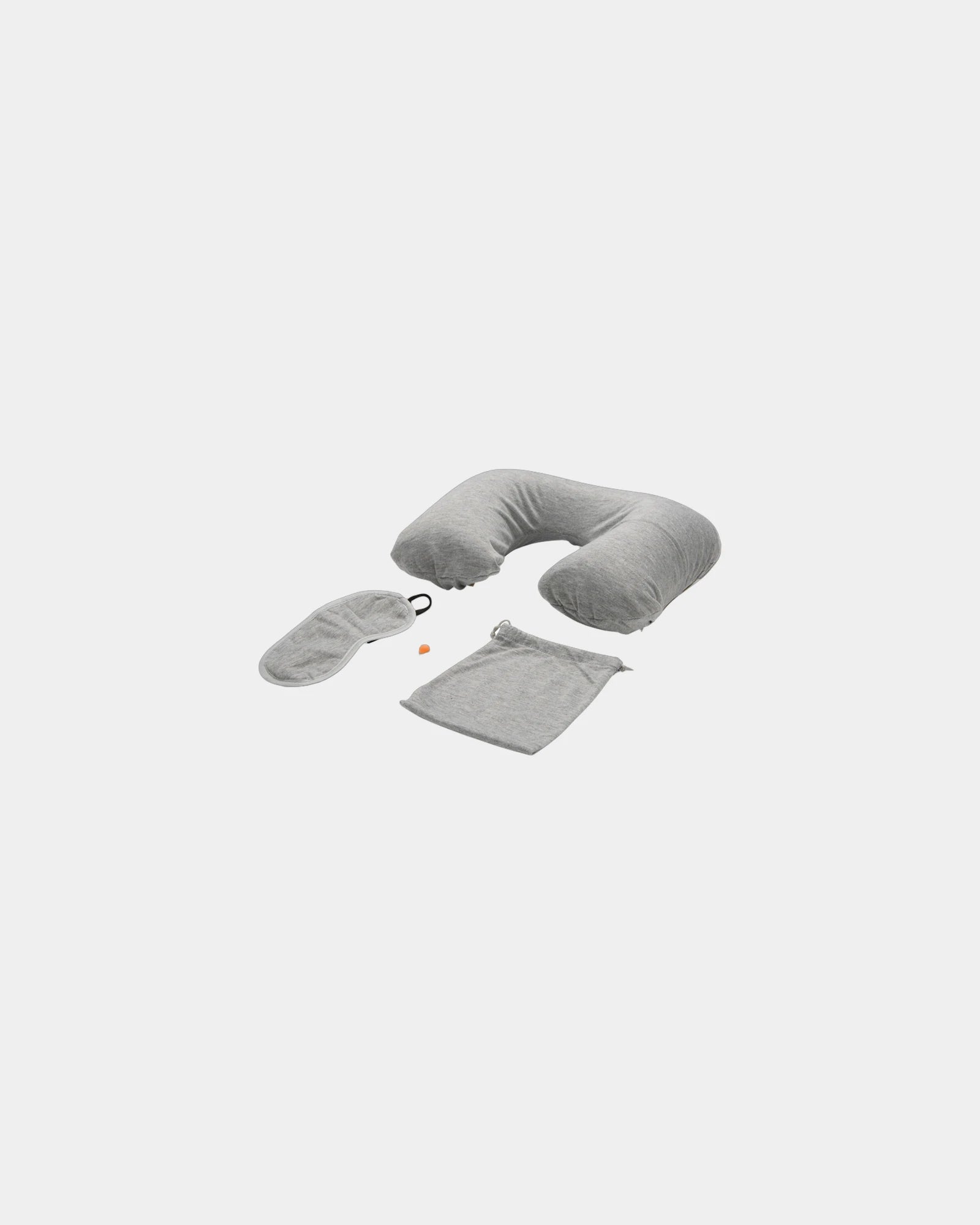 Promotional travel set with inflatable pillow - Grey