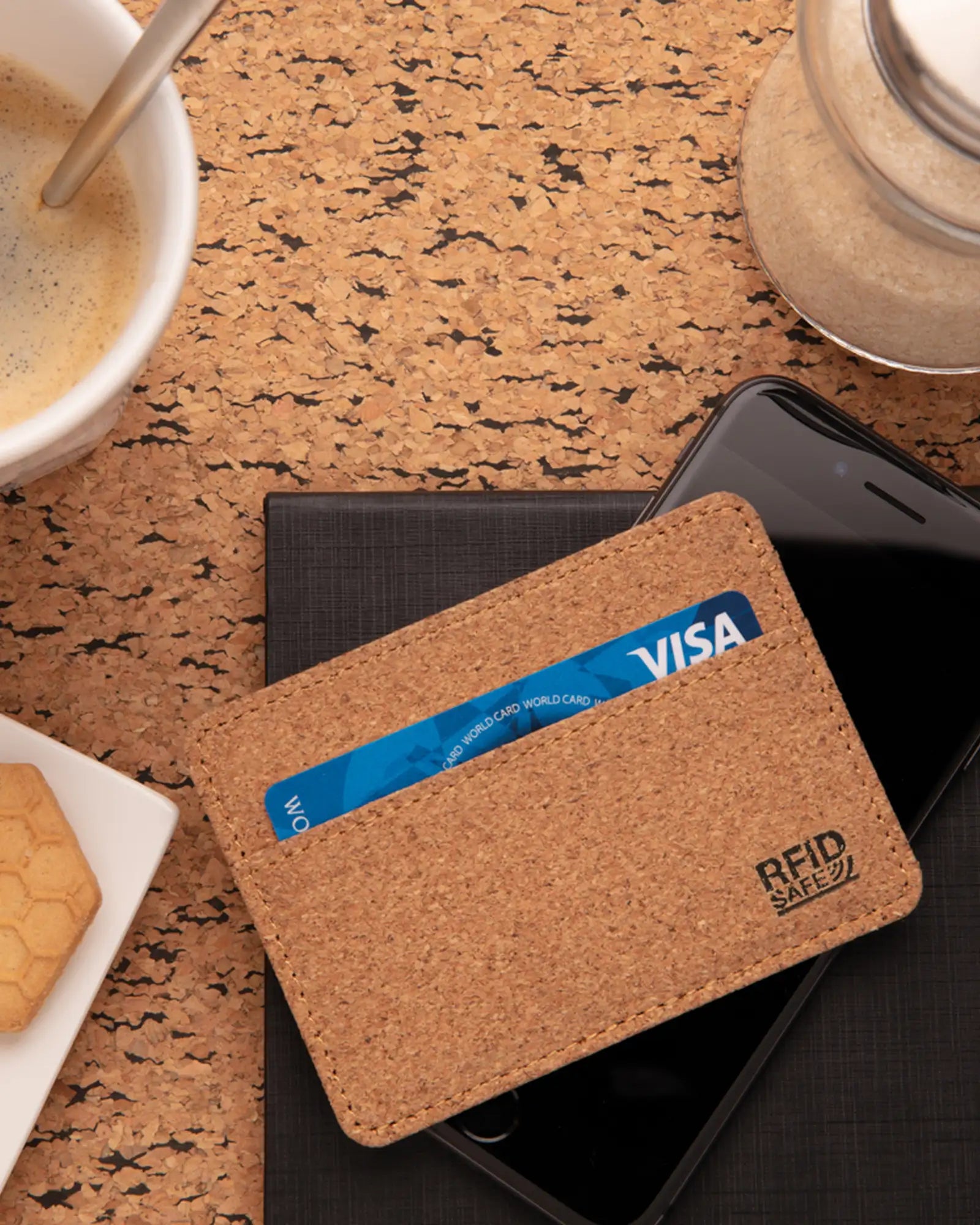 Custom cork RFID-blocking cardholder - 9