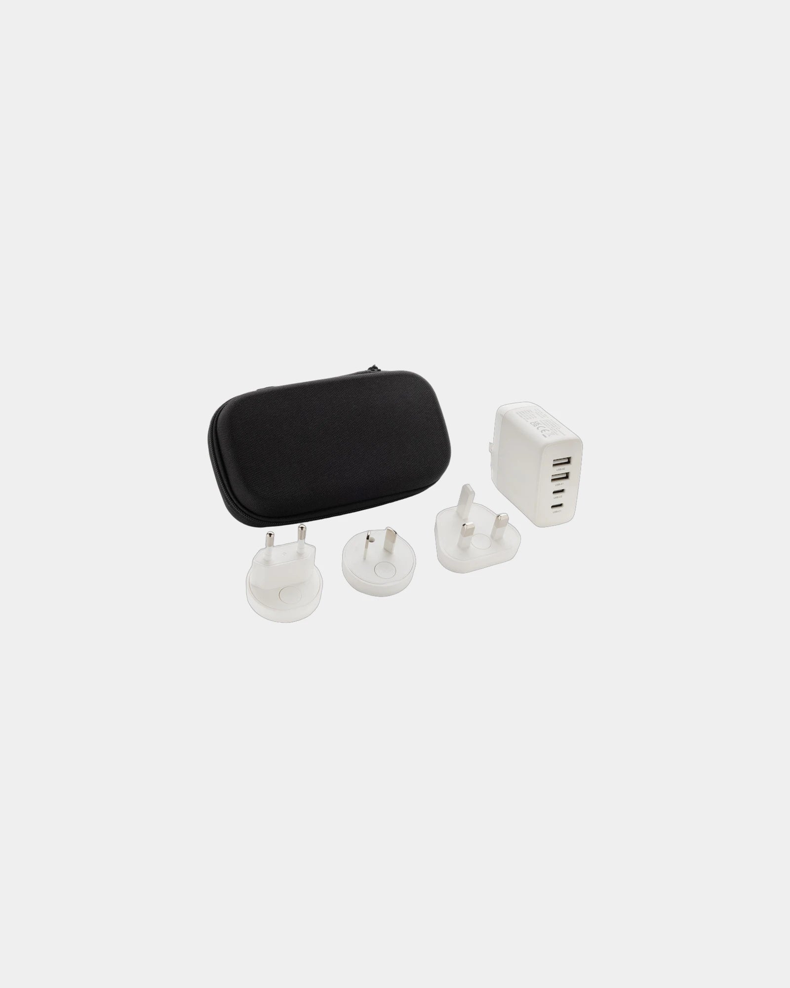 Promotional recycled plastic travel charger - White