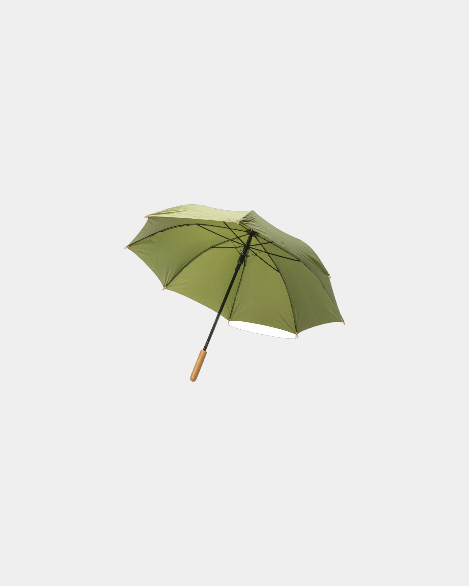 Promotional rPET bamboo automatic opening umbrella - Green