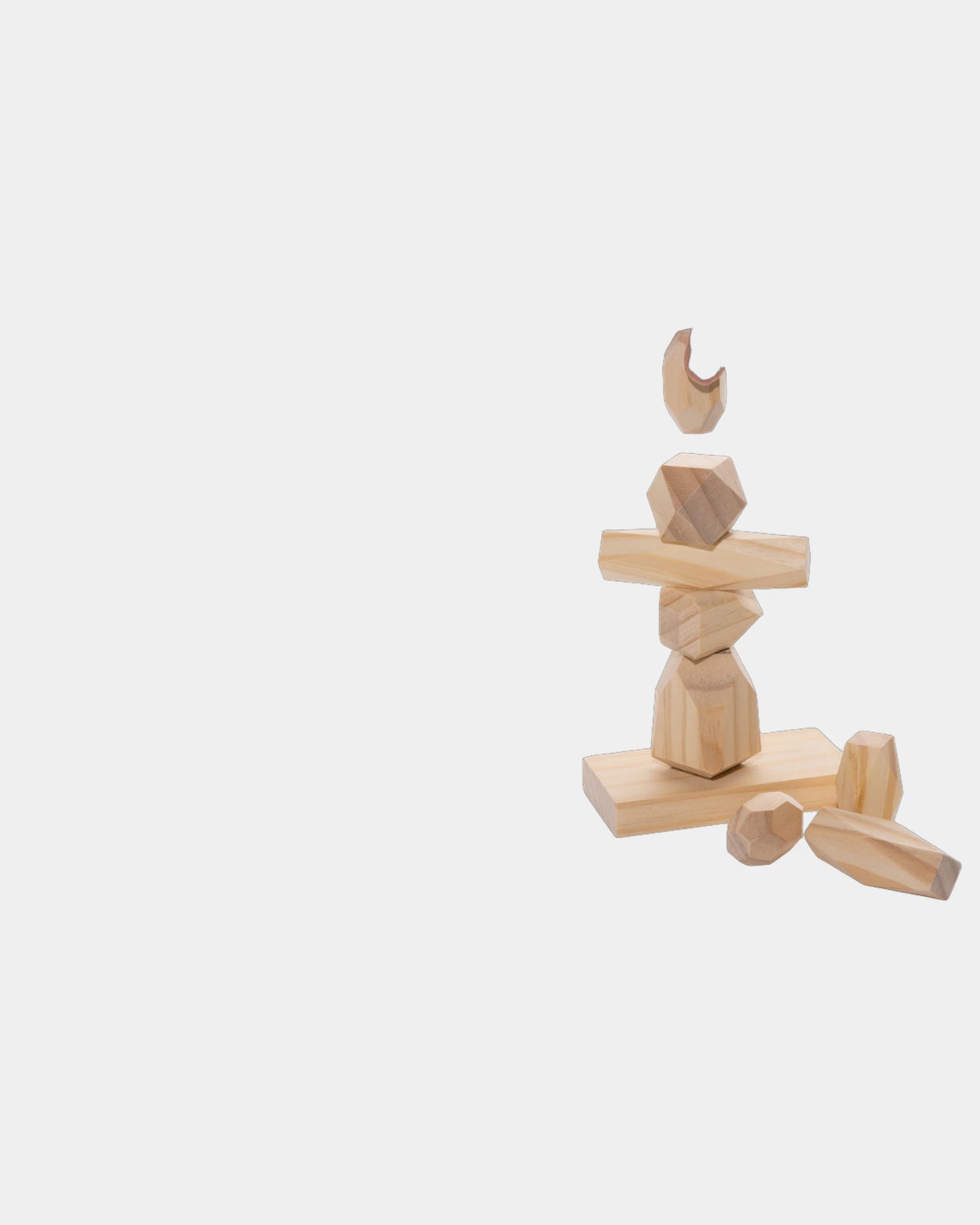 Promotional wooden balance stones in recycled pouch - 1