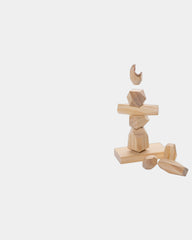 Promotional wooden balance stones in recycled pouch - 1