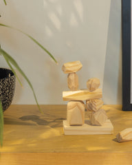 Promotional wooden balance stones in recycled pouch - 6