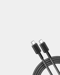 Custom nylon USB-C to USB-C cable Anker 1.8m 60W - Grey