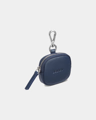 Custom leather earphone case - Navy