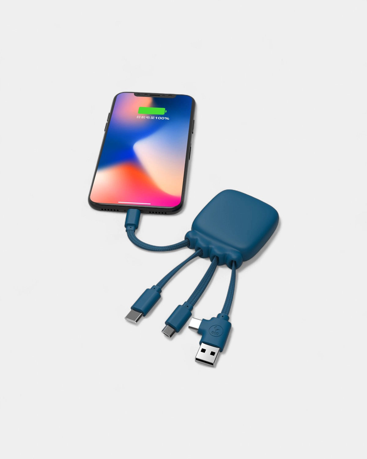 Pocket Battery 3,000 mAh & Customizable Multi-Cables