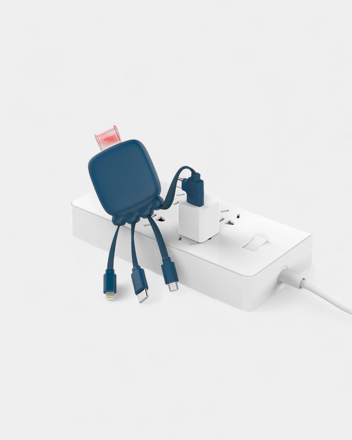 Pocket Battery 3,000 mAh & Customizable Multi-Cables