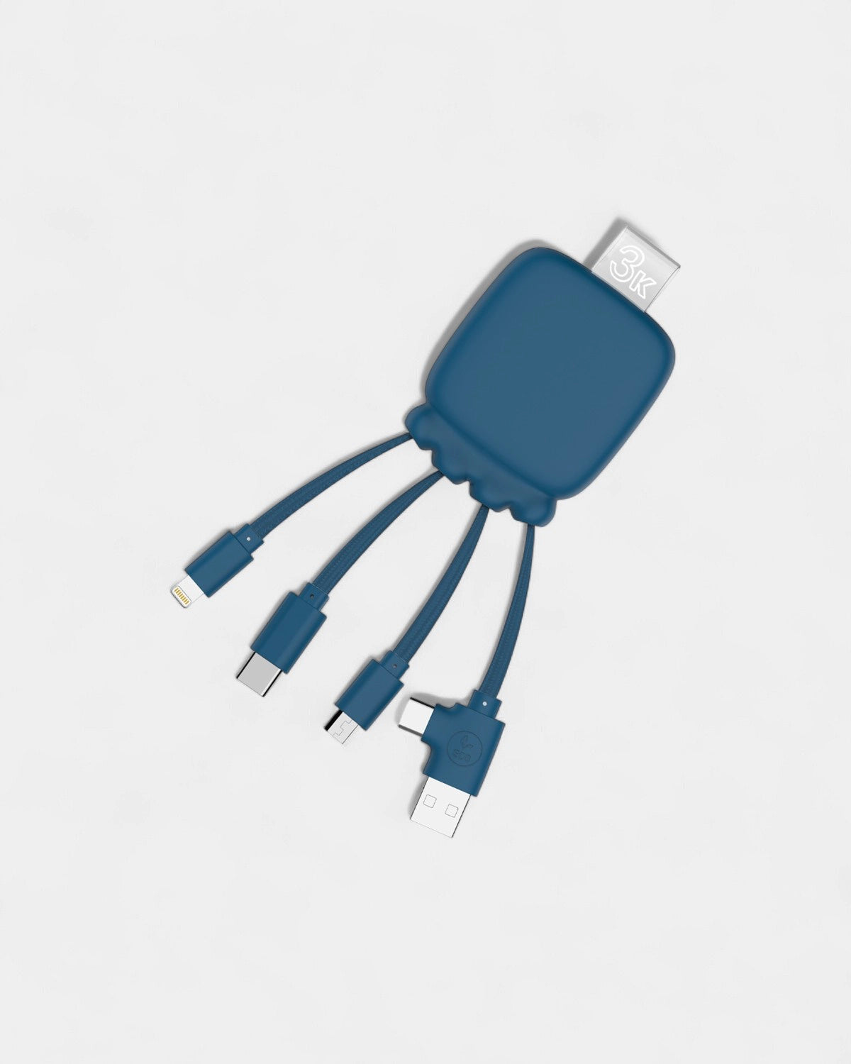 Pocket Battery 3,000 mAh & Customizable Multi-Cables